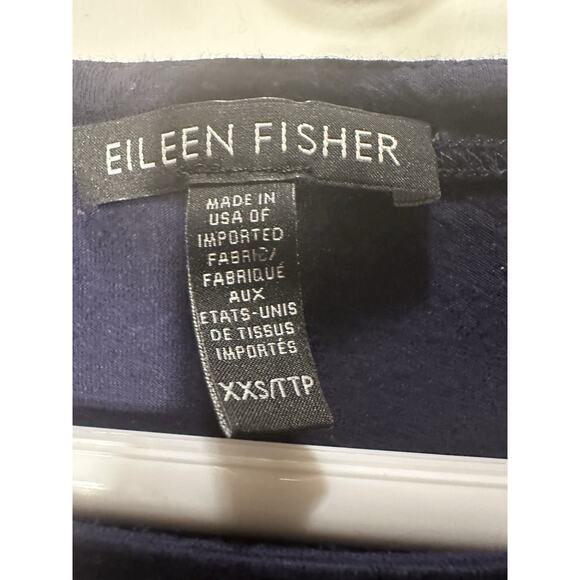Eileen Fisher Asymmetrical 3/4 Sleeve Tunic T-Shirt Crew Neck Blue Size XXS TTP - Picture 5 of 12